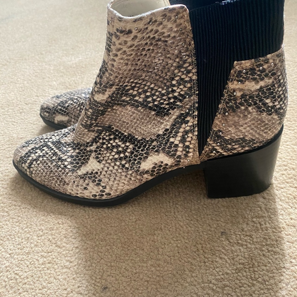 Snakeskin booties - NEVER WORN
